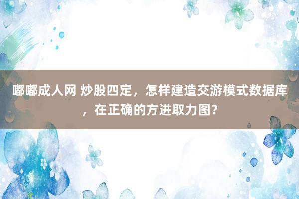 嘟嘟成人网 炒股四定，怎样建造交游模式数据库，在正确的方进取力图？